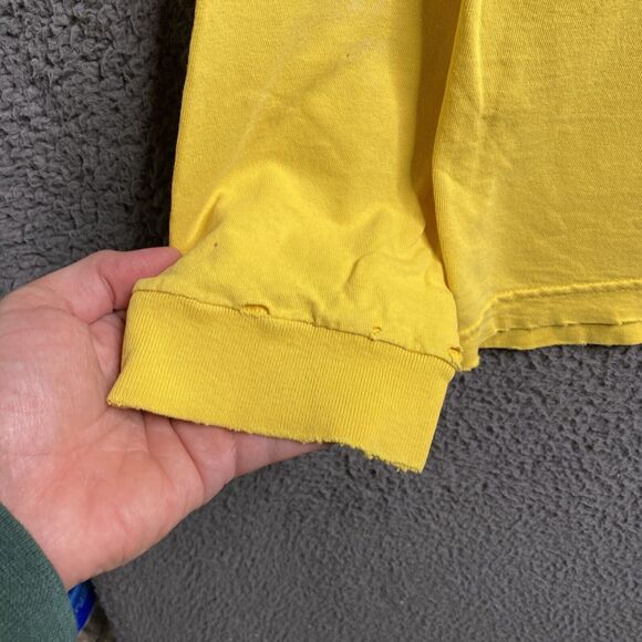 Vintage Y2k Tommy Hilfiger Classic Yellow Long Sleeve Shirt Mens 2XL Distressed - Picture 11 of 16